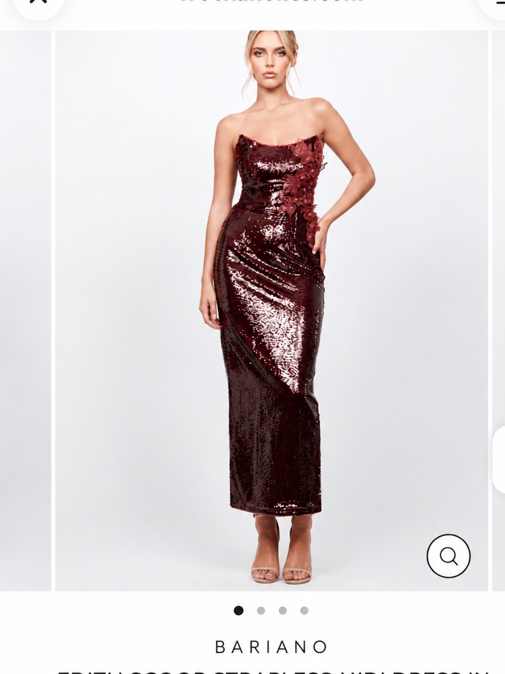 Bariano Edith Scoop Strapless dress